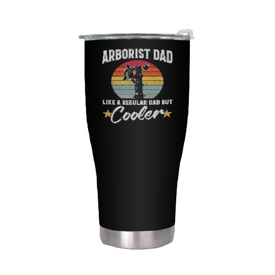 Arborist Dad Cooler Logger Woodworker Chainsaw Stainless Steel Tumblers