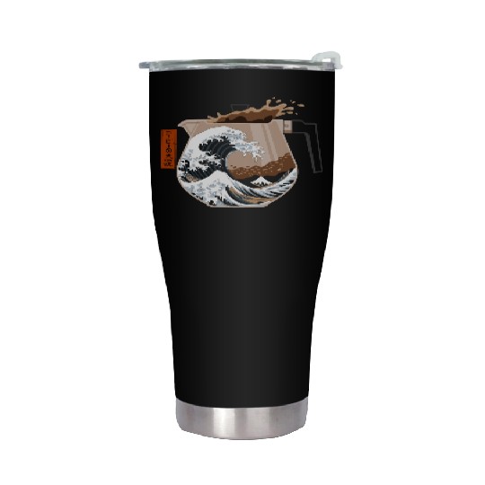 The Great Wave of Coffee Artistic Caffeine Lover Stainless Steel Tumblers