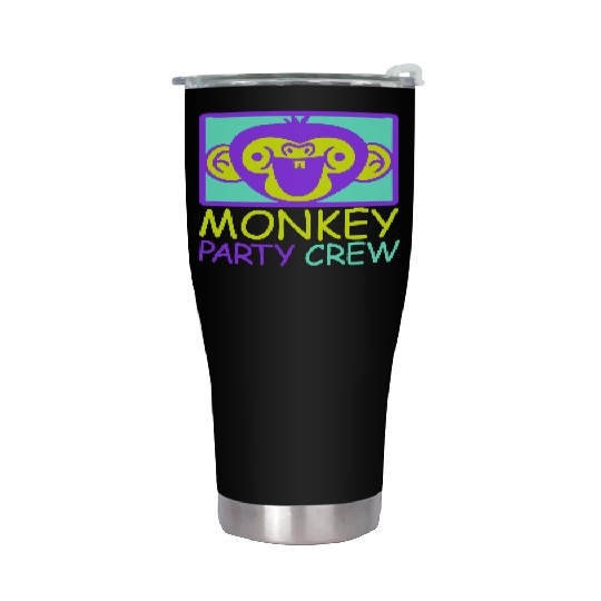 Monkey Chimpanzee Party Animals Crew Team Friends Stainless Steel Tumblers
