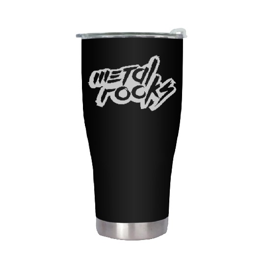 Heavy Metal Rocks Hard Rock Music Text Quote Logo Stainless Steel Tumblers