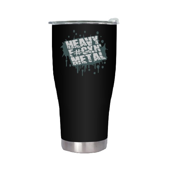 Heavy F#ckin' Metal Hard Rock Music Graffiti Spray Stainless Steel Tumblers
