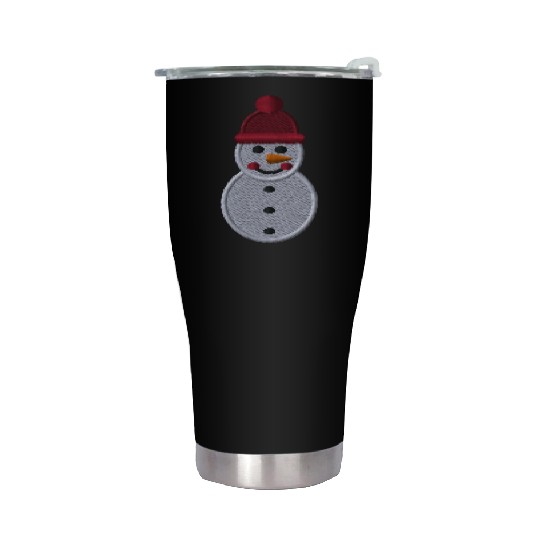 Snowman embroidered Stainless Steel Tumblers