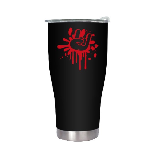 Heavy metal graffiti drop horn finger hand gesture Stainless Steel Tumblers