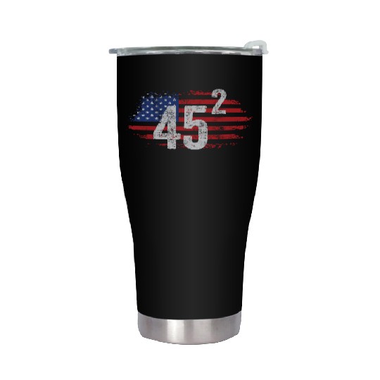 Trump 45 Squared Two Terms Election American Stainless Steel Tumblers