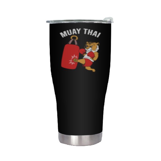 Tiger Kick Boxing Muay Thai Coach Stainless Steel Tumblers
