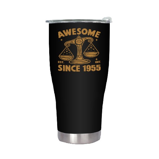 Awesome Since 1955 Libra Zodiac Birthday October Stainless Steel Tumblers