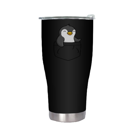 The Penguin in the pocket, funny penguin , penguin Stainless Steel Tumblers