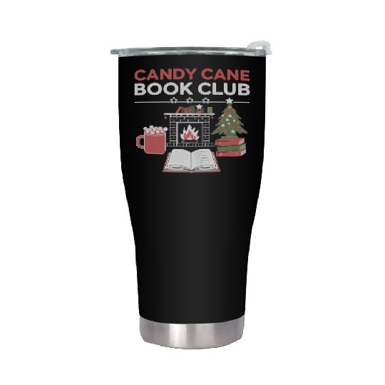 Bookish Christmas Candy Cane Book Club Bookish Stainless Steel Tumblers