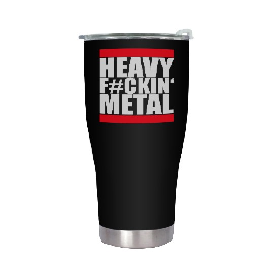 Heavy F#ckin' Metal Hard Rock Fun Music Text Quote Stainless Steel Tumblers