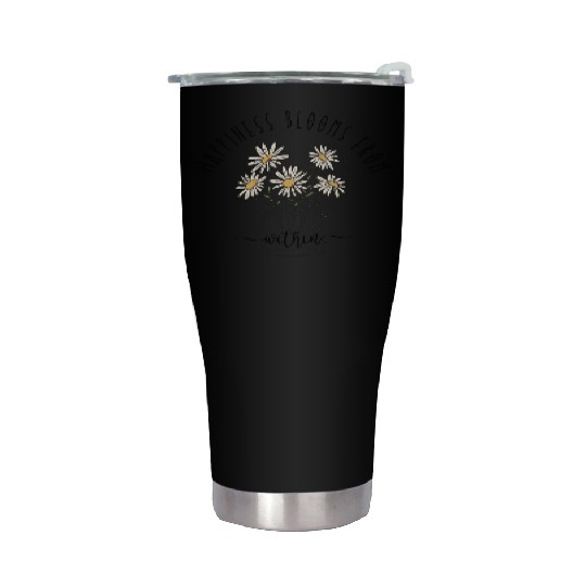 Inner Happiness Vintage Daisy Flowers Stainless Steel Tumblers