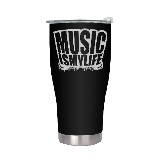 Music is my Life Love Saying Graffiti Spray Drops Stainless Steel Tumblers