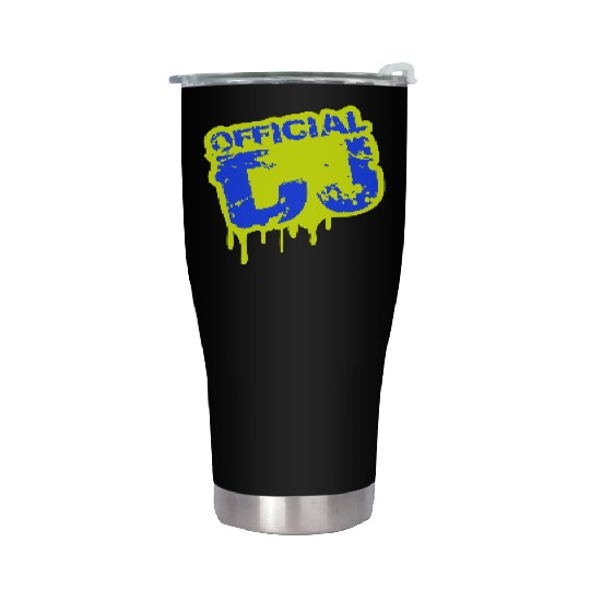Cool Official DJ Club Music Party Stamp Graffiti Stainless Steel Tumblers