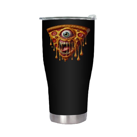 Terrifying Monster Pizza Slice | Hyper-Realistic Stainless Steel Tumblers