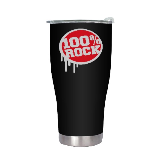 100 % Percent Rock Music Graffiti Drops Text Stamp Stainless Steel Tumblers