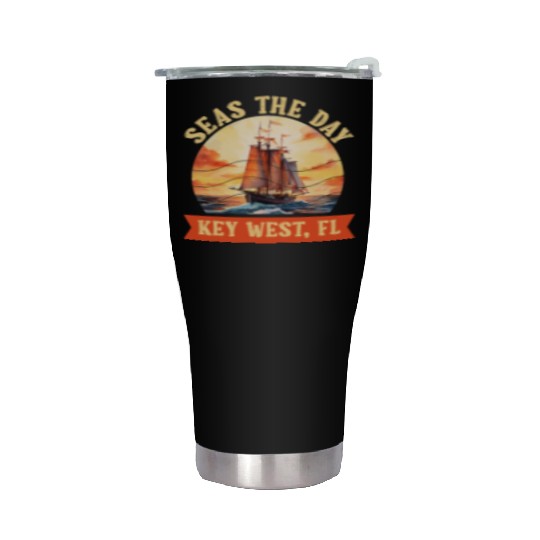 Florida Keys SEAS THE DAY IN KEY-WEST FLORIDA Stainless Steel Tumblers