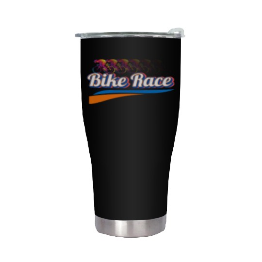 Bike Race special colorful design. Stainless Steel Tumblers