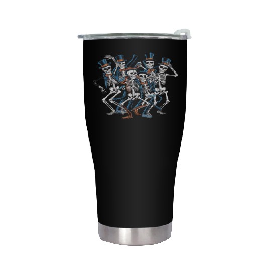 Let's Dance Dancing Skeleton Skull Stainless Steel Tumblers