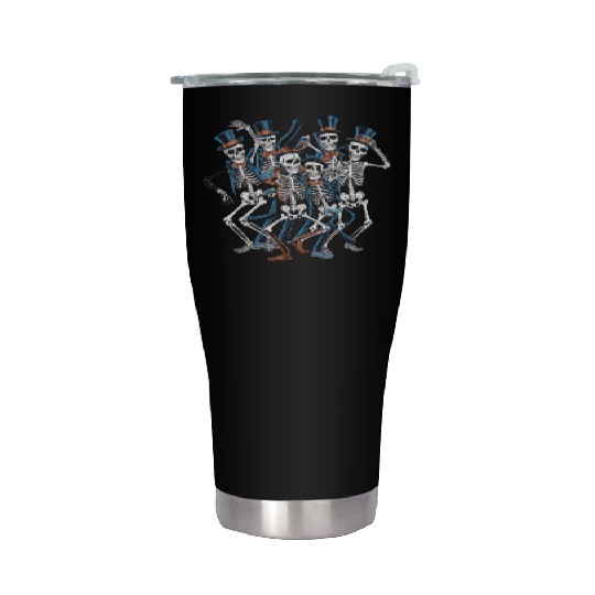 Let's Dance Dancing Skeleton Skull Stainless Steel Tumblers