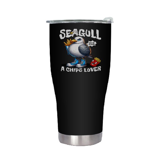 Seagull The Potato Chips Lover Funny Sea Bird Stainless Steel Tumblers