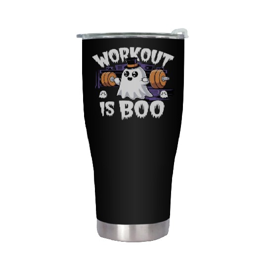 Workout Is Boo Gym Fitness Halloween Top Stainless Steel Tumblers