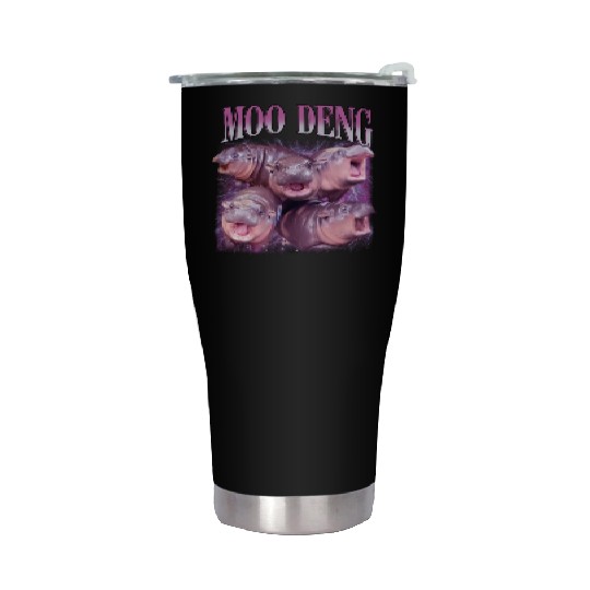 I Love Moo Deng Bootleg I love you Bouncy Pig Stainless Steel Tumblers