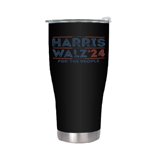 Harris Walz 2024 Funny Cat Election Kamala Harris Stainless Steel Tumblers
