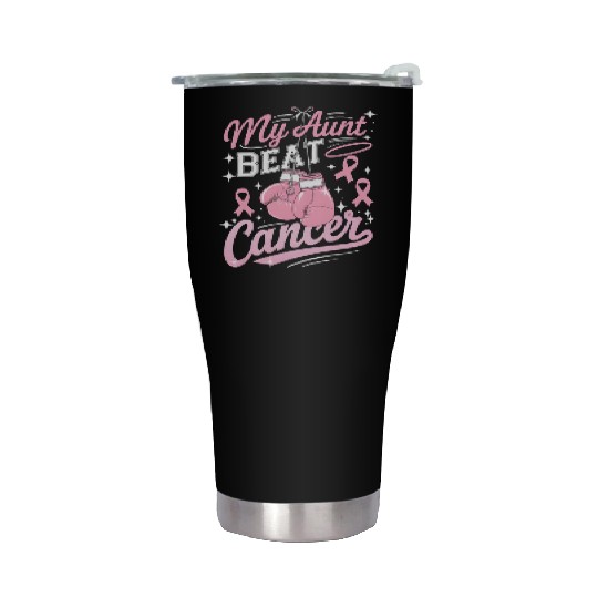 My Aunt Beat Cancer Breast Cancer Awareness Stainless Steel Tumblers