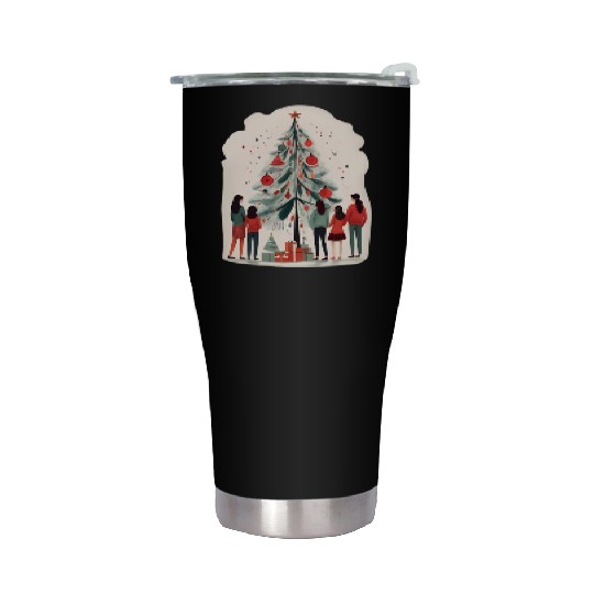 Joyful Family Christmas Celebration Stainless Steel Tumblers