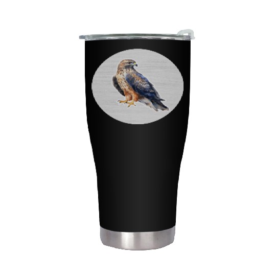 Hawk Watercolor Drawing Stainless Steel Tumblers