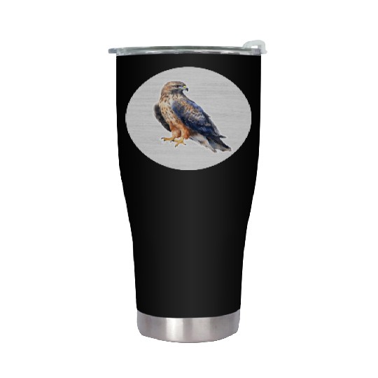 Hawk Watercolor Drawing Stainless Steel Tumblers