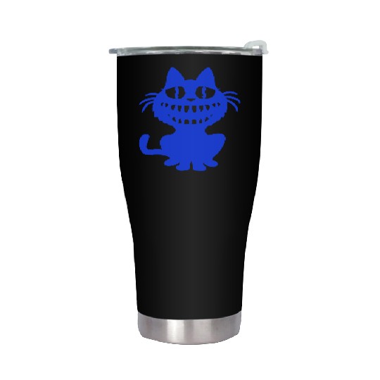 Funny Crazy Monster Cat Halloween Horror Teeth Fun Stainless Steel Tumblers
