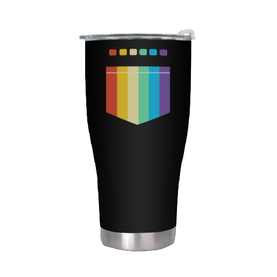 LGBT Rainbow Flag Pocket Design | For Women Men Stainless Steel Tumblers