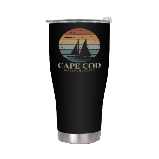 Cape Cod Vintage SunsetMassachusetts Sailing Stainless Steel Tumblers