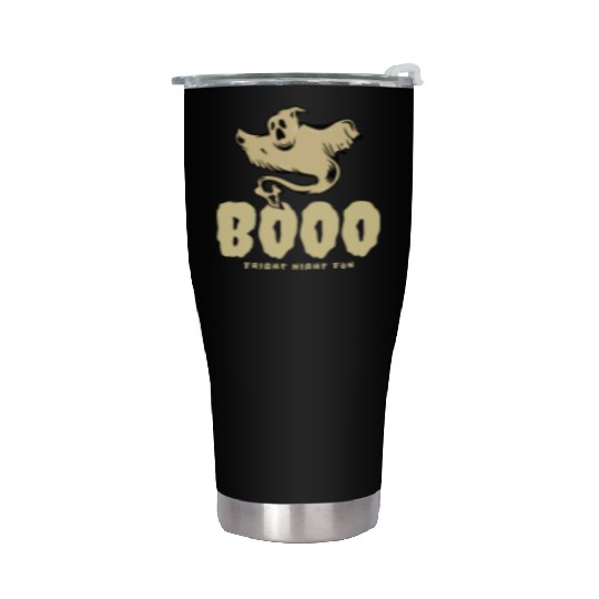BOOO Fright Night Fun Ghost Halloween Stainless Steel Tumblers