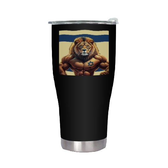 Strength and Unity: The Lion of Israel, Israeli Pa Stainless Steel Tumblers