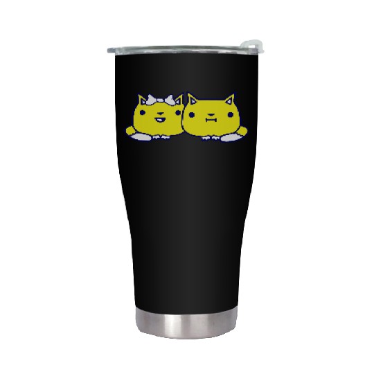 Two Romantic Cats In Love 2 Friends Couple Team Stainless Steel Tumblers