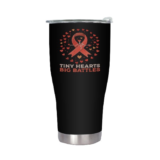 CHD Awareness Tiny Hearts, Big Battles Stainless Steel Tumblers