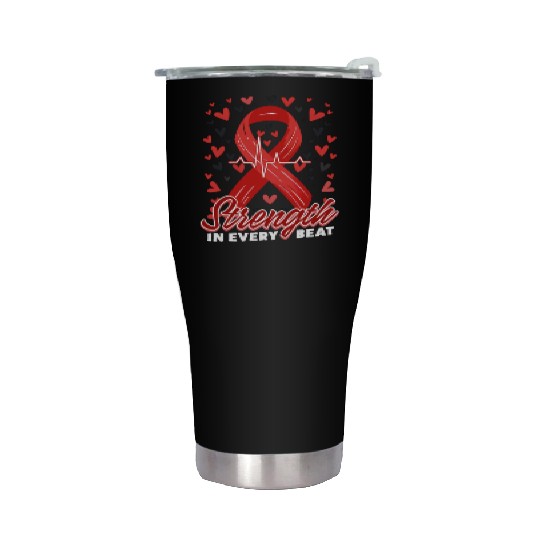CHD Awareness Strength In Every Beat Stainless Steel Tumblers