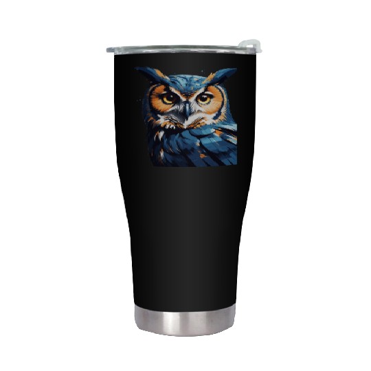 Owl graffiti street art cute Stainless Steel Tumblers