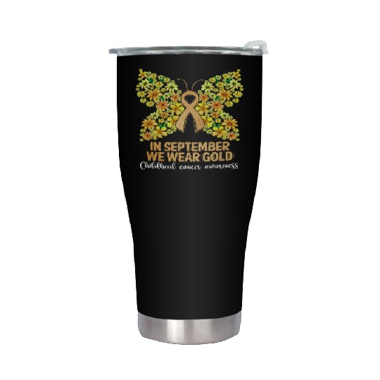 In September We Wear Gold Butterfly Stainless Steel Tumblers