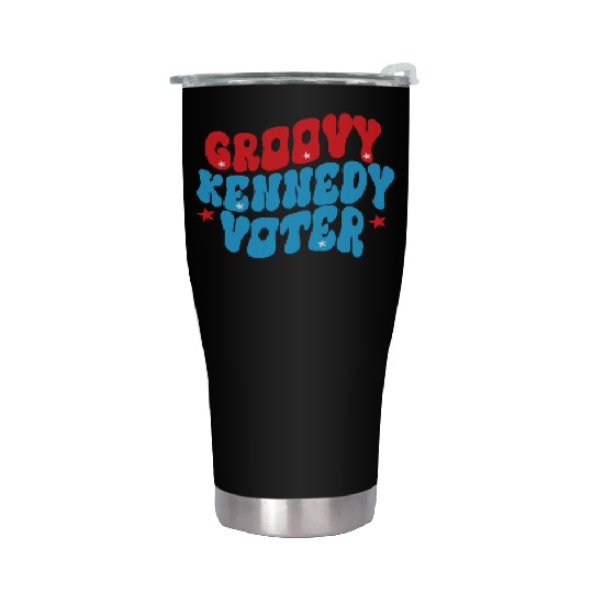 Groovy Kennedy Voter 2024 Election Men.Women. Stainless Steel Tumblers