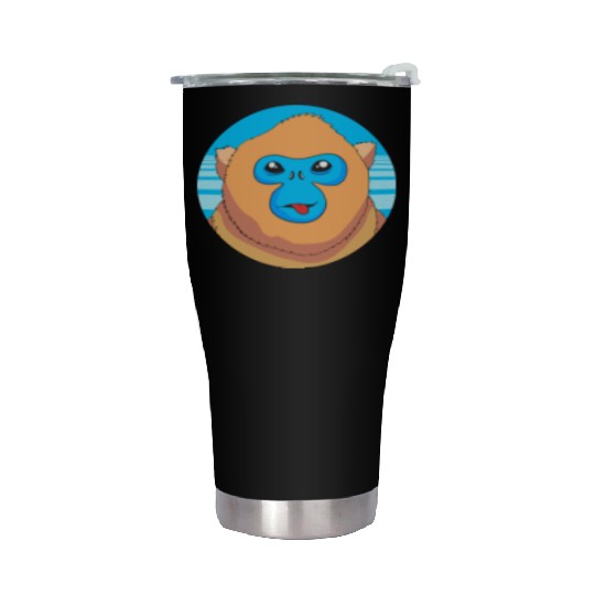 Monkey Lover Cute Snub Nosed Monkey Face Stainless Steel Tumblers