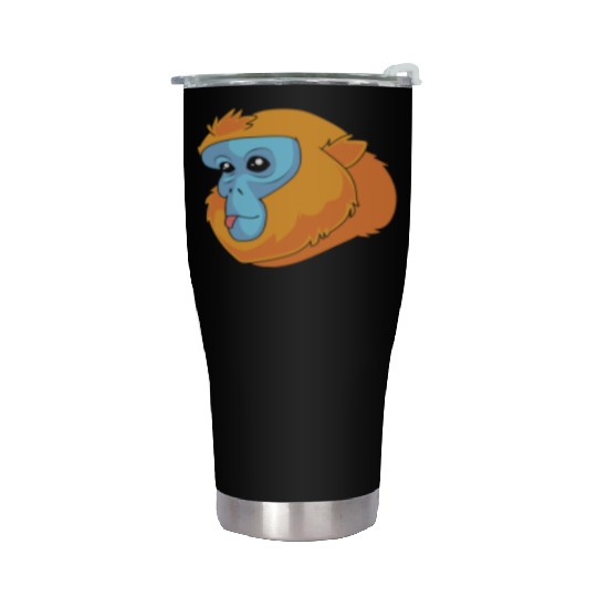 Monkey Lover Golden Snub Nosed Monkey Face Stainless Steel Tumblers
