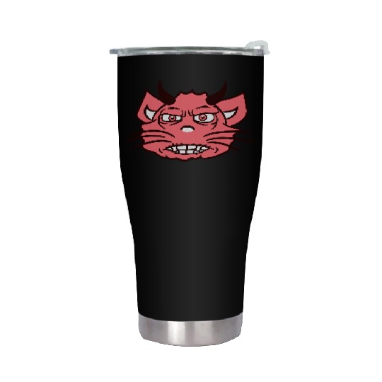 Demon Monster Cat Halloween Fun Horror Devil Horns Stainless Steel Tumblers
