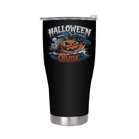 Halloween Cruise skull pumpkin Stainless Steel Tumblers