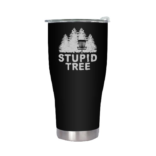 Disc Golf Stupid Tree Distressed Frisbee Golf Stainless Steel Tumblers