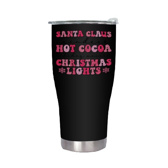 Santa Claus Christmas Vibes Santa Girls Women Stainless Steel Tumblers