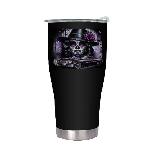 lowrider catrina Sugar skull Stainless Steel Tumblers