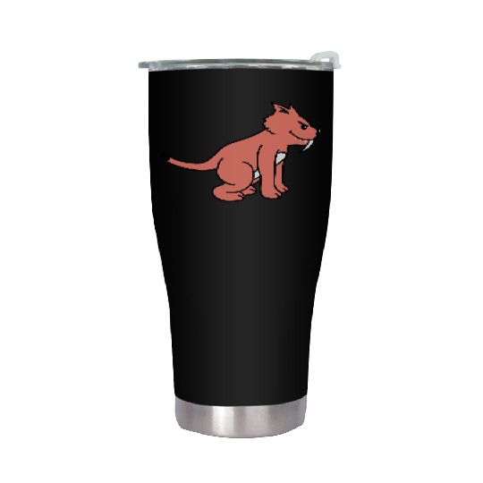 Bad Wild Cat Sabre Tooth Tiger Long Teeth Tiger Stainless Steel Tumblers