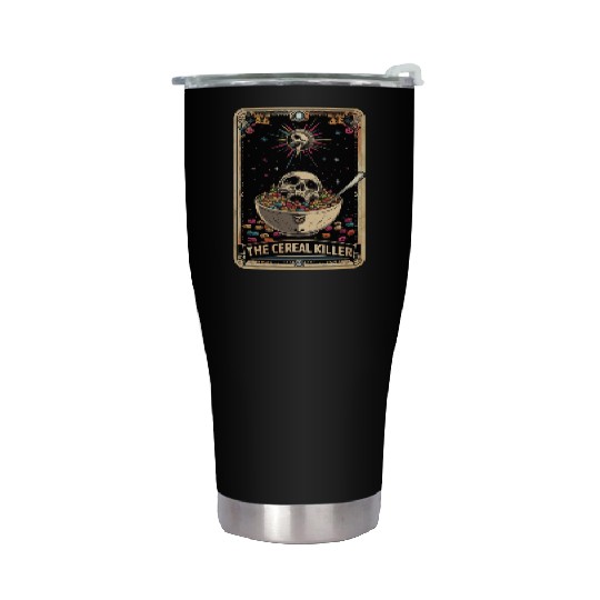 Cereal Killer Tarot Card Horror Movies True Crime Stainless Steel Tumblers
